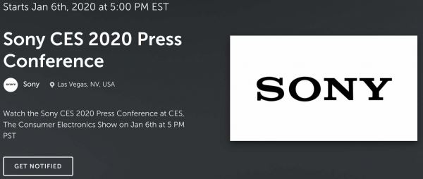 Sony проведет пресс-конференцию 6 января 2020 года