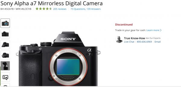 Камера Sony A7 снята с производства
